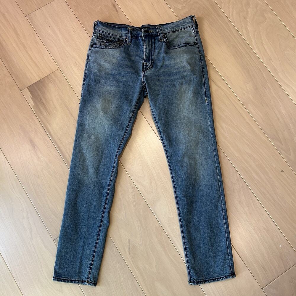 True Religion Rocco Relaxed Skinny Blue Jeans Flap Pocket Men’s 33